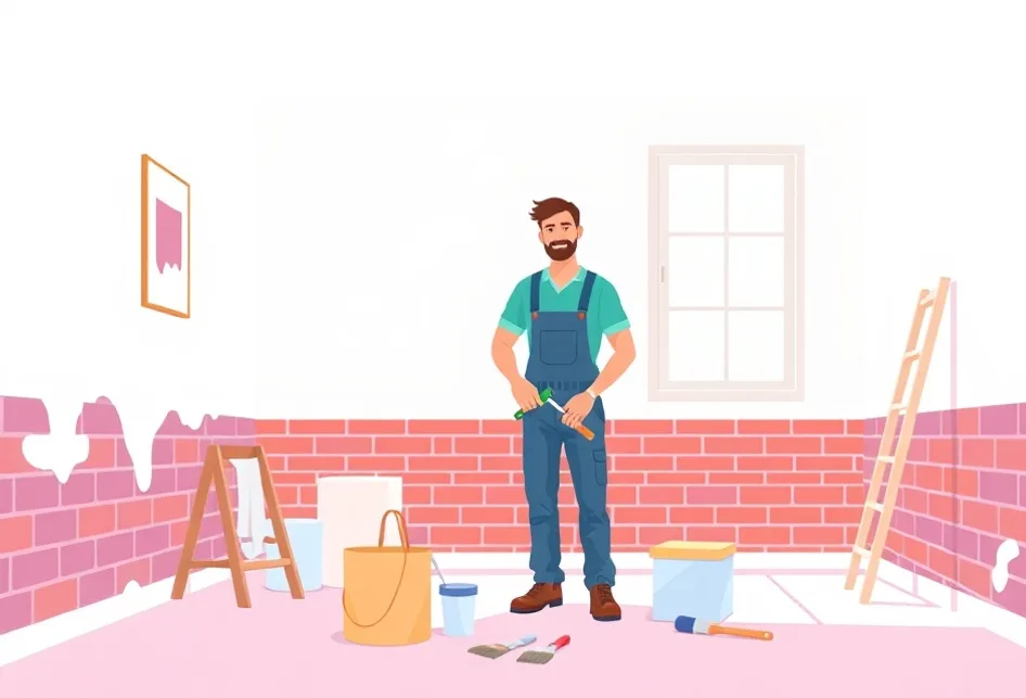 Intérieur rénové après travaux de peinture à Blois